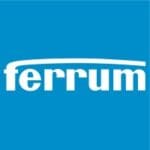 A blue background with ferrum written in white.